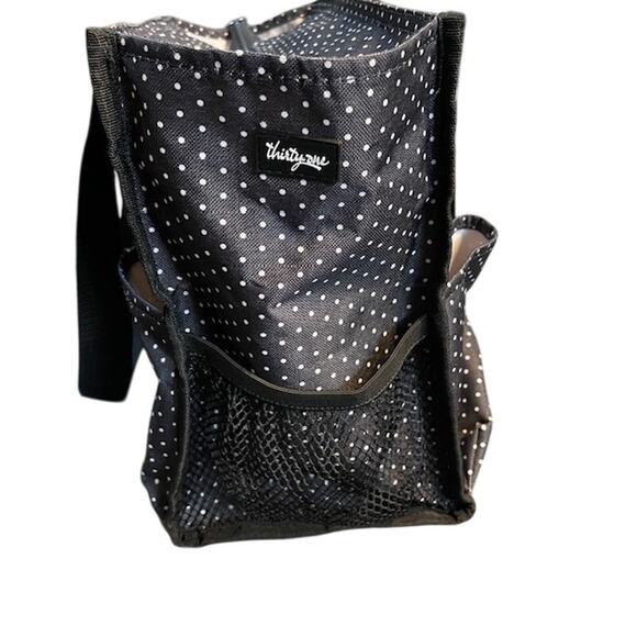 Thirty One Zip Top Organizing Utility Tote Small 15" Ditty Dot Polka Dot 31 ZOUT - Picture 3 of 16